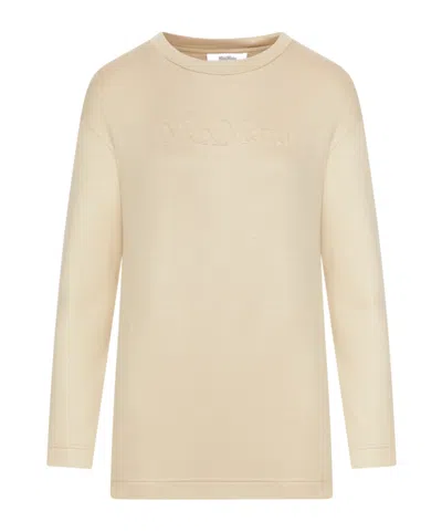 Max Mara Logo-embossed Sweatshirt In Neutral