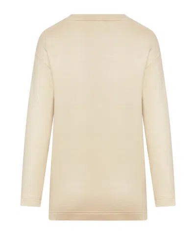Max Mara Logo-embossed Sweatshirt In Neutral