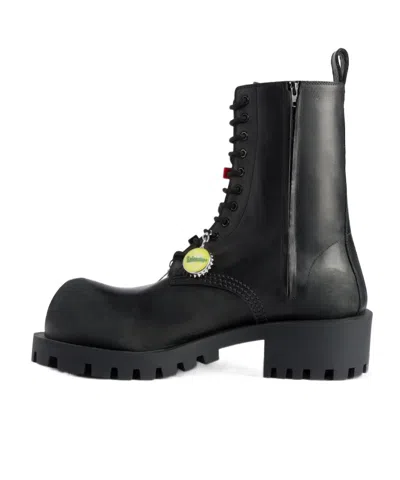Balenciaga Men's Hummer Lace-up Bootie  In Black