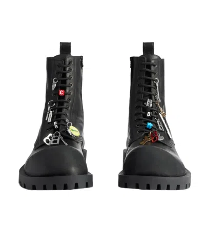 Balenciaga Men's Hummer Lace-up Bootie  In Black