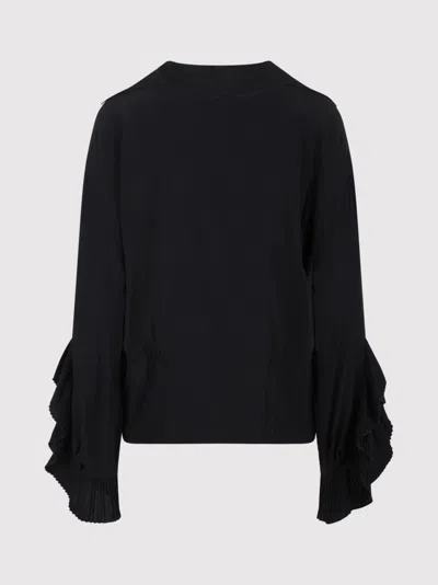 N°21 Blouse With Rippled Detail In Black