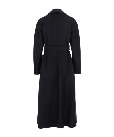 Harris Wharf London Belted Long Coat In Black
