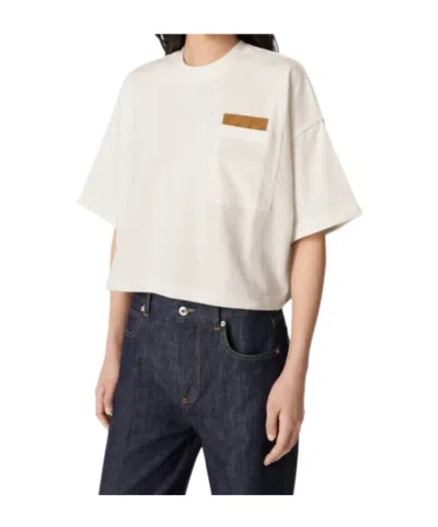Bottega Veneta Womens Chalk Patch-pockets Relaxed-fit Cotton-jersey T-shirt Xl In White