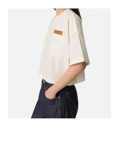 Bottega Veneta Womens Chalk Patch-pockets Relaxed-fit Cotton-jersey T-shirt Xl In White