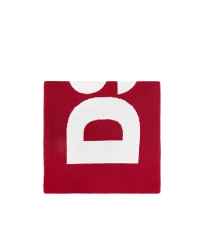 Dsquared2 Logo Intarsia Scarf In Red