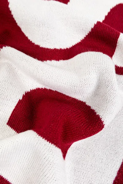 Dsquared2 Logo Intarsia Scarf In Red