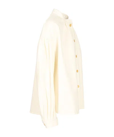 Forte Forte Fluid Cotton Bull Bohemian Overshirt In Neutral