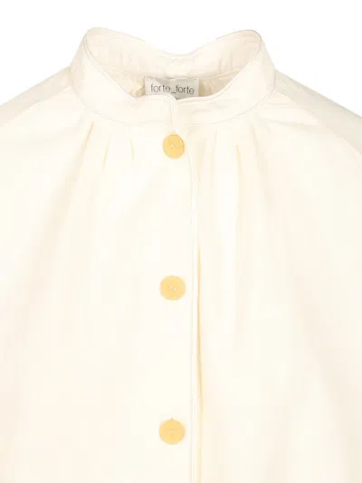 Forte Forte Fluid Cotton Bull Bohemian Overshirt In Neutral