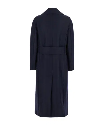 Harris Wharf London Blue Double-breasted  Coat With Wide Notched Revers In Blue