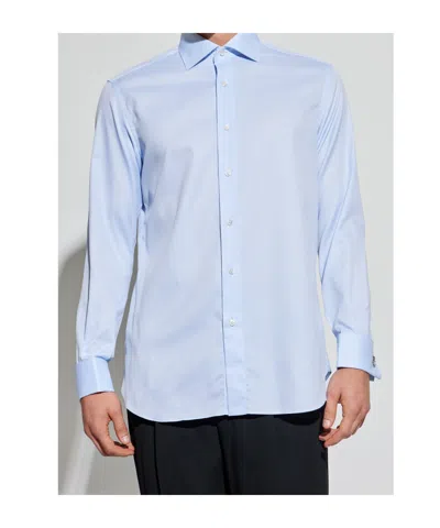 Brioni Long Sleeve Shirt In Blue