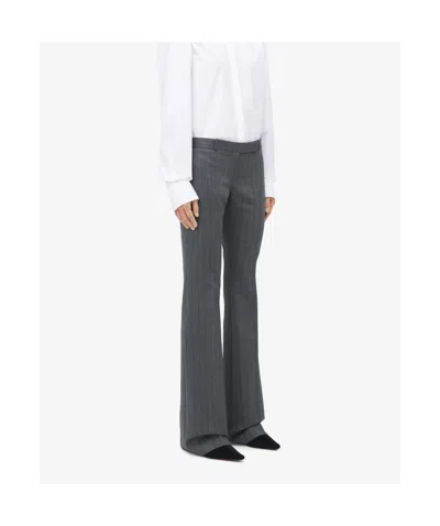 Alexander Mcqueen Grey Salt And Pepper Bootcut Suit Trousers For Women In Gray