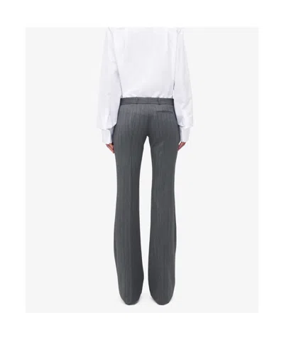 Alexander Mcqueen Grey Salt And Pepper Bootcut Suit Trousers For Women In Gray