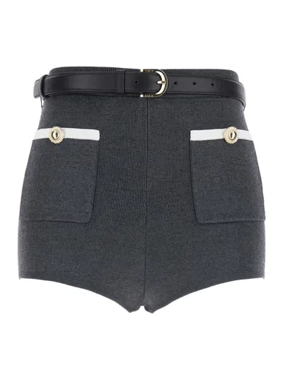 Self-portrait Grey Knit Shorts