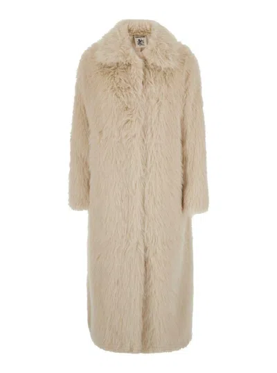 Semicouture Faux-fur Coat In Neutral
