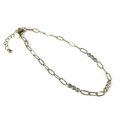 Clemence Wren Women's Gold / White Triple White Gemstone Bracelet Chain Gold