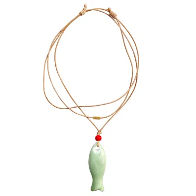 Smilla Brav Women's Green / Red / Neutrals Fish Necklace Catch Me If You Can