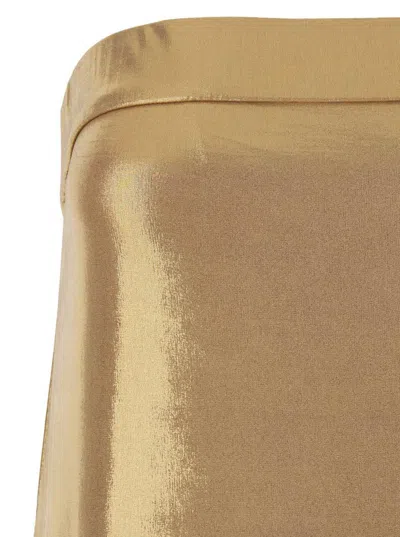 Norma Kamali Strapless Tailored Side Slit Gown