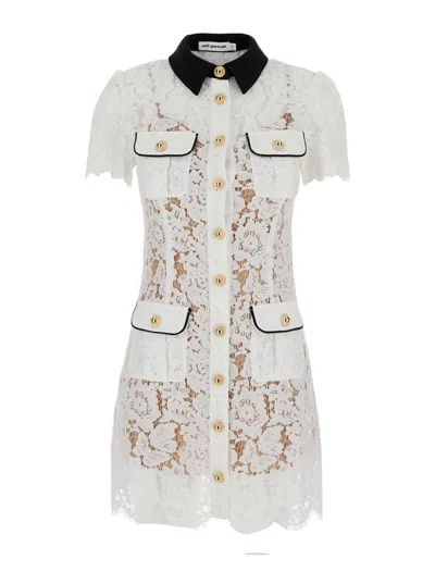Self-portrait Delicate Lace Dress With Structured Pockets