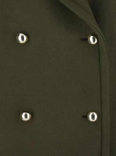 Semicouture Double-breasted Button Peacoat In Green