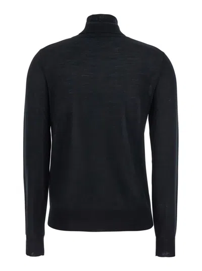 P.a.r.o.s.h High-neck Wool-silk Top In Black