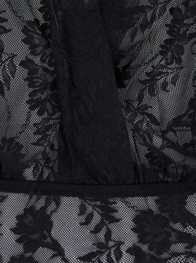 Norma Kamali Super Oversized Boyfriend Nk Shirt Bodysuit In Black