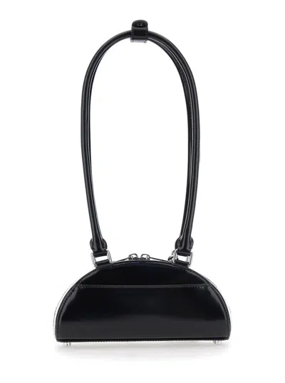 Self-portrait Black Leather Mini Shoulder Bag With Charm