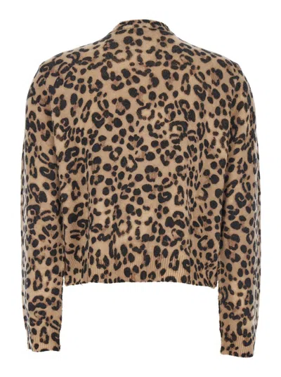 Semicouture Leopard-print Button-up Cardigan In Animal Print