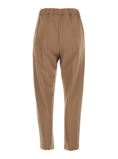 Semicouture Drawstring Casual Pants In Brown