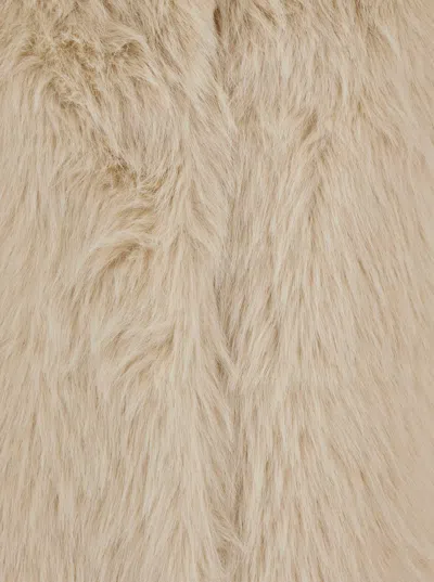 Semicouture Faux-fur Coat In Neutral