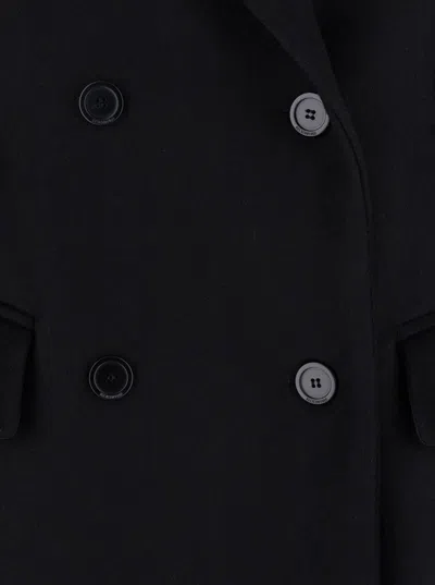 Semicouture Double-breasted Wool Coat In Black