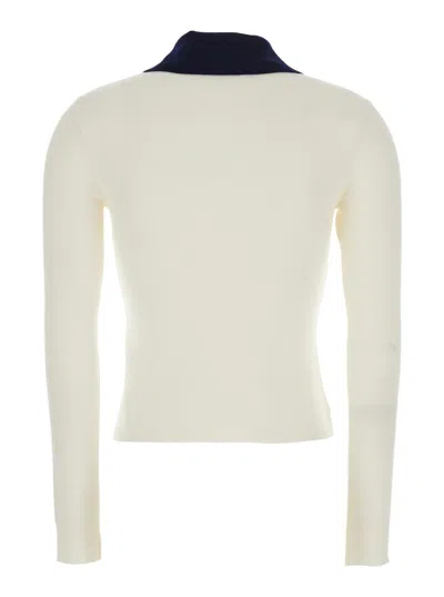 Self-portrait Cream Merino Wool Cardigan In White