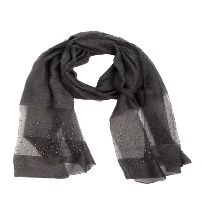 Saachi Women's Grey Star Gazer Scarf In Charcoal