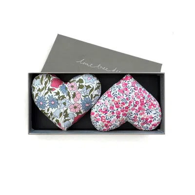 Lime Tree Design Mary Rose Box Of Two Lavender Hearts Made With Liberty Fabric