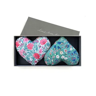 Lime Tree Design Fred And Ginger Box Of Two Lavender Hearts Made With Liberty Fabric
