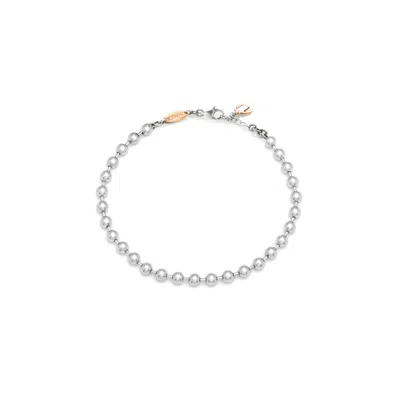 Unaloe Women's Mini Light Bubbles In Sterling Silver Bracelet With  Rose Gold Monogram
