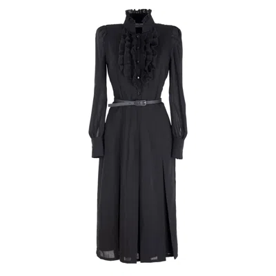 Rua & Rua Women's Ruffled Wool Midi Dress In Black