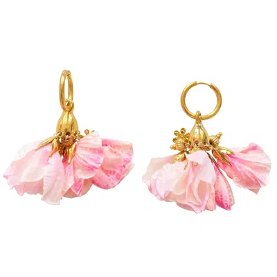 Smilla Brav Women's Gold / Pink Earrings Peony