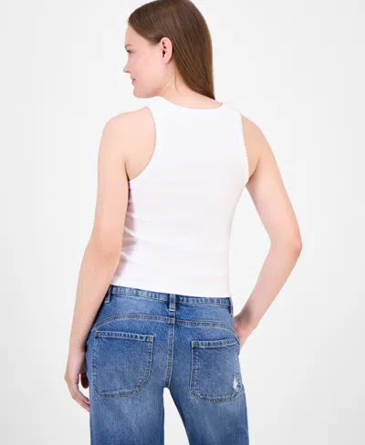 Rebel + Leigh Juniors' Rhinestone Crewneck Tank Top