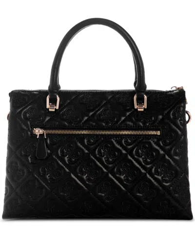 Guess Adelasia Multi Compartment Small Satchel In Black
