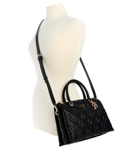 Guess Adelasia Multi Compartment Small Satchel In Black