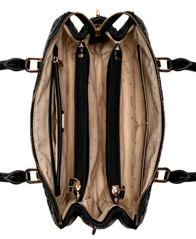 Guess Adelasia Multi Compartment Small Satchel In Black