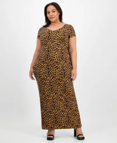 Derek Heart Trendy Plus Size V-neck Bodycon Maxi Dress