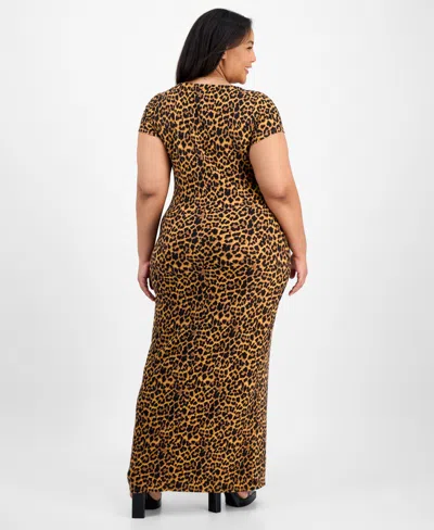 Derek Heart Trendy Plus Size V-neck Bodycon Maxi Dress