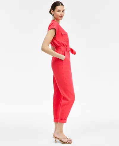 Inc International Concepts Women's Belted Cap-sleeve Jumpsuit, Exclusively At Macy's