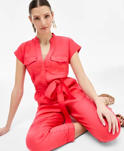 Inc International Concepts Women's Belted Cap-sleeve Jumpsuit, Exclusively At Macy's