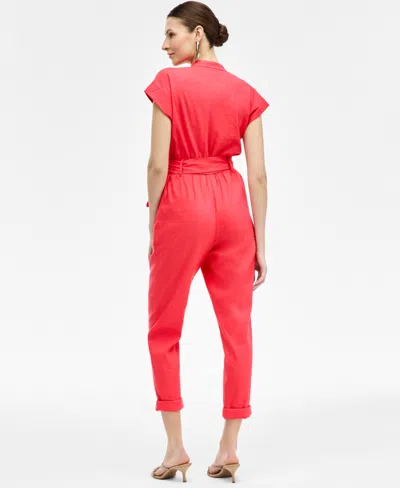 Inc International Concepts Women's Belted Cap-sleeve Jumpsuit, Exclusively At Macy's