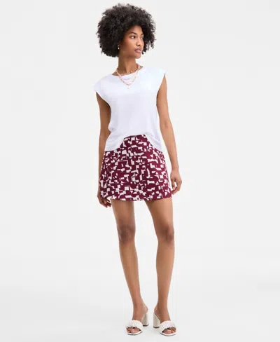 On 34th Women's Geo Puzzle Print A-line Mini Skirt, Exclusively At Macy's