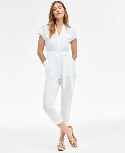 Inc International Concepts Women's Belted Cap-sleeve Jumpsuit, Exclusively At Macy's
