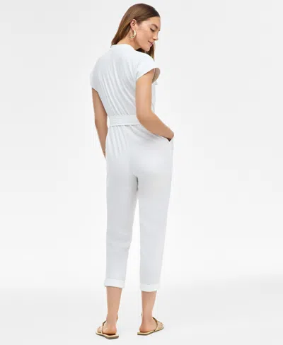 Inc International Concepts Women's Belted Cap-sleeve Jumpsuit, Exclusively At Macy's