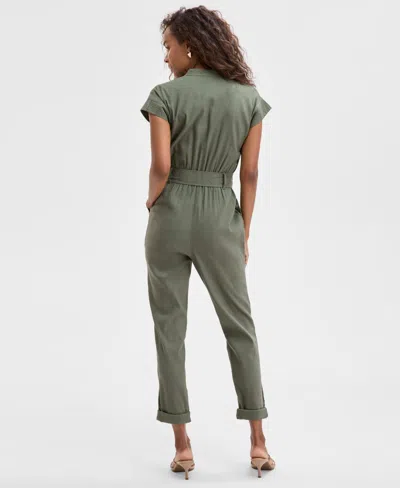 Inc International Concepts Women's Belted Cap-sleeve Jumpsuit, Exclusively At Macy's